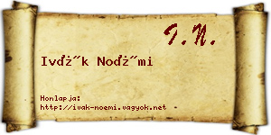 Ivák Noémi névjegykártya